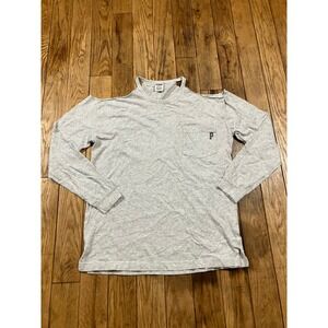 PINK Victoria's‎ Secret Gray Cold Shoulder Long Sleeve Top "Love Pink" Graphic S